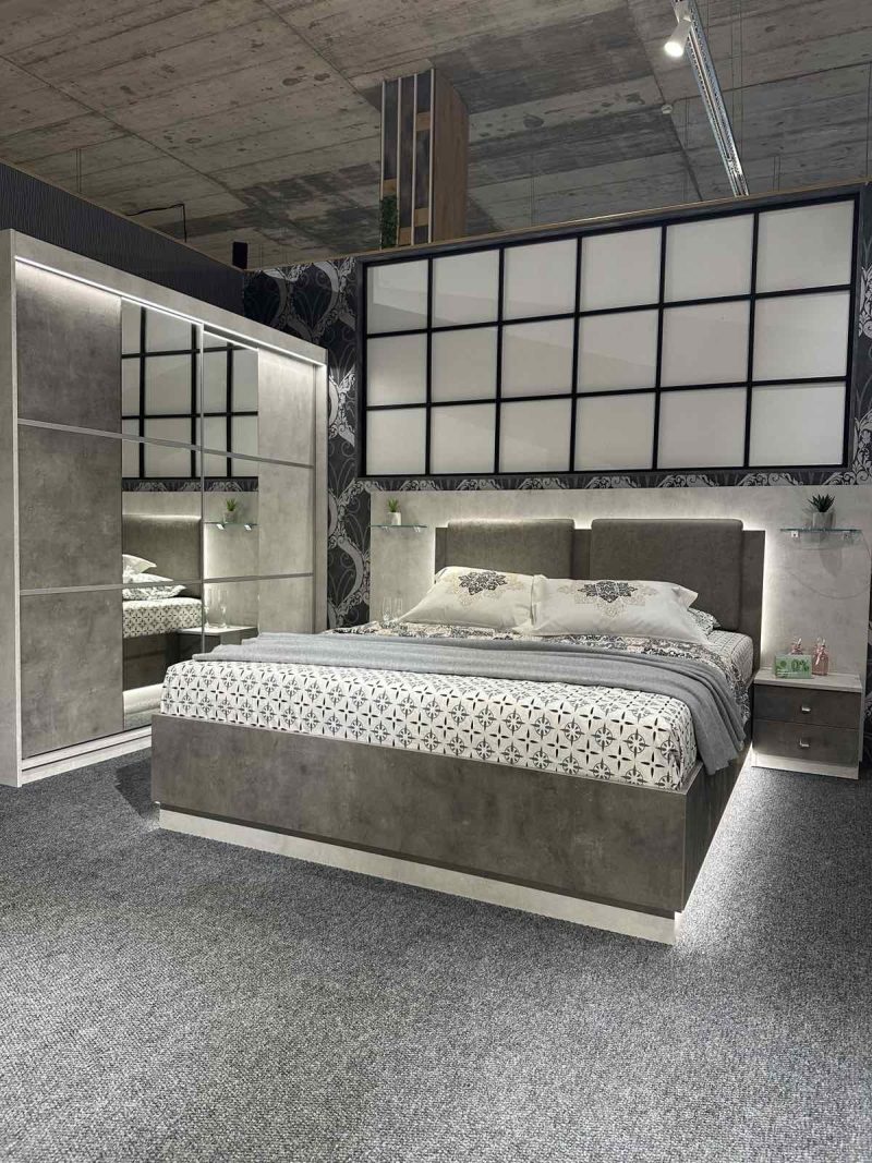 Спален комплект "Мавриций М" мостра за м/к 160/200, г-б дълж 200 см, вкл скрин с огл.