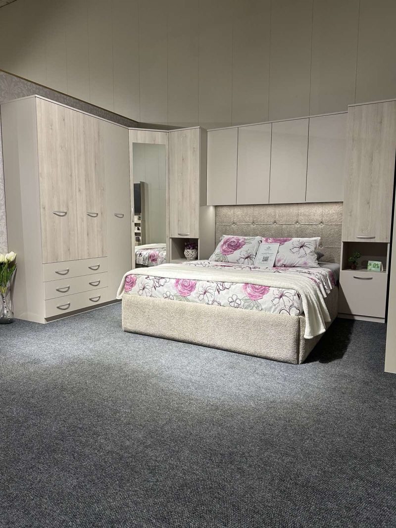 Спален комплект „Артена” кашмир мостра за м/к 160/200 + LED осветл.